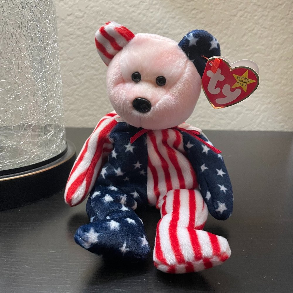 NWT!! Pink Faced Ty Beanie Baby Spangle with Many Errors!!